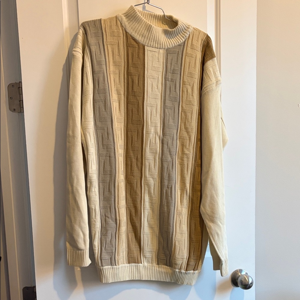 Vintage Y2K Men's Beige Sweater faux luxury